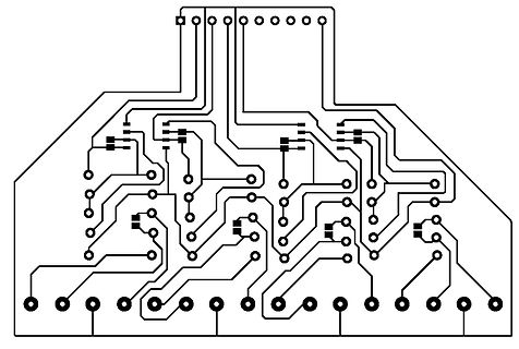 Leiterplatten-Layout mit Leiterbahnen und Kontaktpads