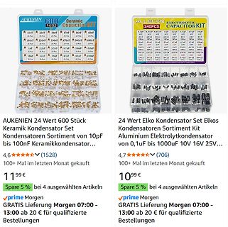 Produktfotos von Kondensator-Sets