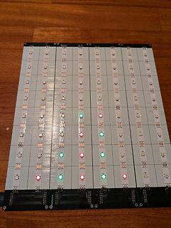 LED-Matrix Testaufbau auf Leiterplatte