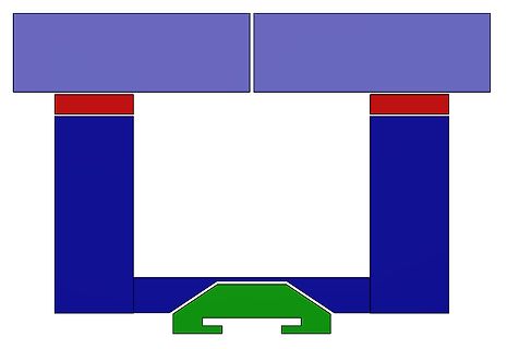 Abstrakte geometrische Form aus farbigen Blöcken