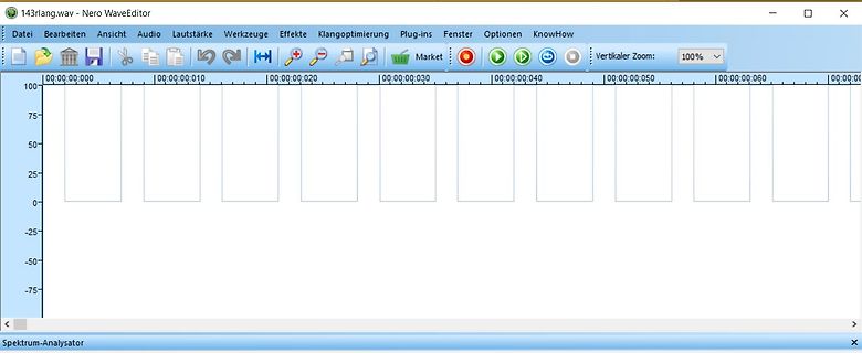 Screenshot eines Audio-WaveEditors
