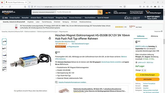 Amazon-Produktseite eines Heschen Magneten