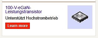 Werbung für 100-V-eGaN-Leistungstransistor