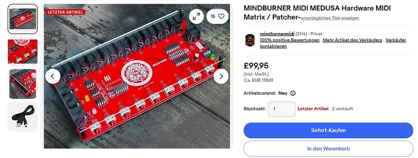 Mindburner MIDI Medusa Hardware MIDI Matrix