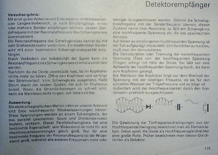 Text über Detektorempfänger und Resonanzfrequenz
