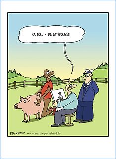 Comic über Witze-Polizei