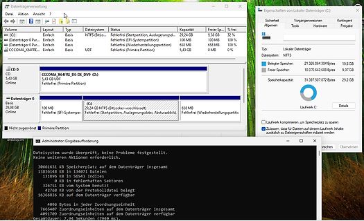 Windows Eigenschaften von lokalem Datenträger