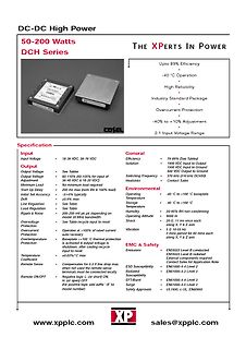 Datenblatt eines COSEL DCH Series Netzteils