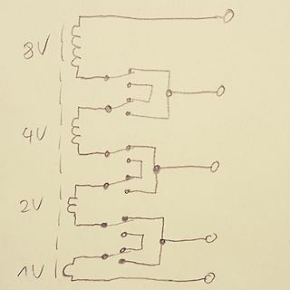 Handgezeichneter Schaltplan mit Spannungsstufen