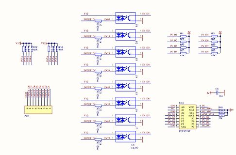 Schaltplan mit Transistoren und PCF8574 I2C-Erweiterer