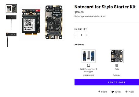 Webshop-Ansicht Notecard for Skylo Starter Kit