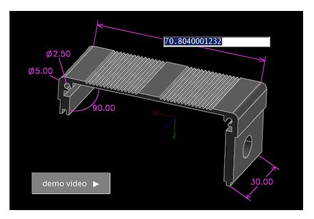 3D-CAD-Modell eines Bauteils mit Bemaessung