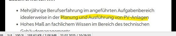 Ausschnitt einer Stellenanzeige