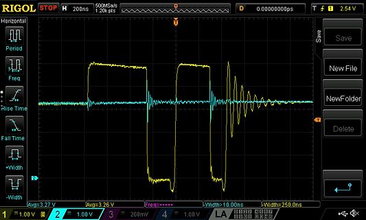 Oszilloskop-Messung eines digitalen Signals