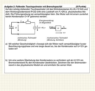 Physikalische Aufgabe zu einem Tauchspulmotor