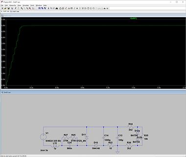 LTspice Simulation Schaltplan und Spannungsverlauf