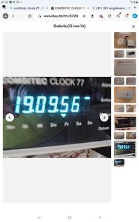 Nahaufnahme eines LCD-Displays einer Combitec Clock 77