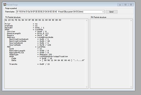 Screenshot eines Packet Forge Programms