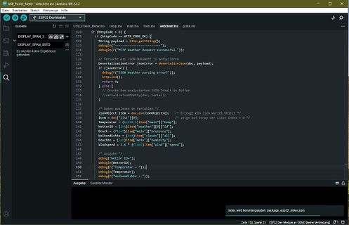 Programmcode in der Arduino IDE