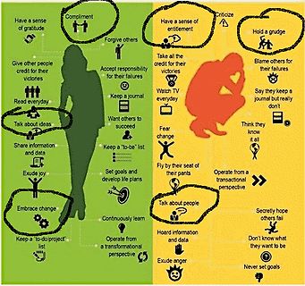 Infografik über positive und negative Charaktereigenschaften
