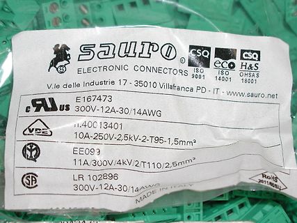 Etikett von Sauro Elektronik-Steckverbindern