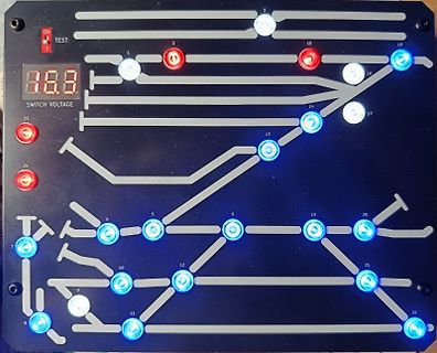 Leiterplatte mit LEDs und 7-Segment-Anzeige