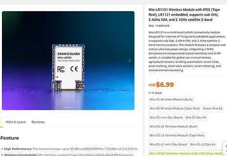 Produktseite eines Wio-LR1121 Wireless Moduls