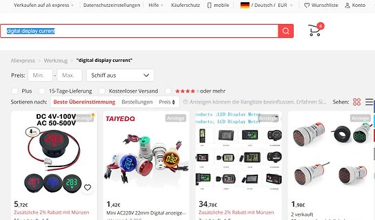 AliExpress Suchergebnisse für digitale Stromanzeigen