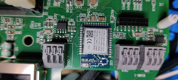 Nahaufnahme einer Leiterplatte mit ATWLC3000 Modul