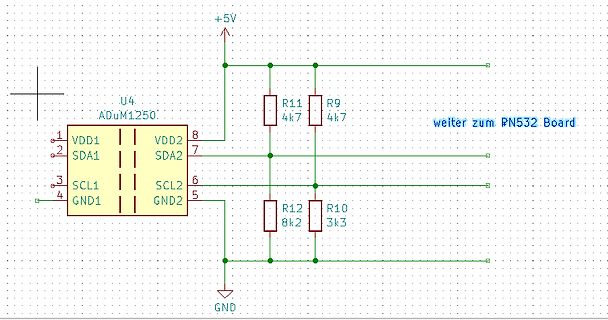 Schaltplan eines digitalen Isolators ADuM1250