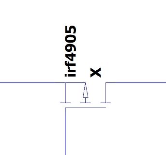 Ausschnitt eines Schaltplans mit IRF4905 MOSFET