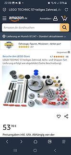 Amazon Produktseite für LEGO Technic Set