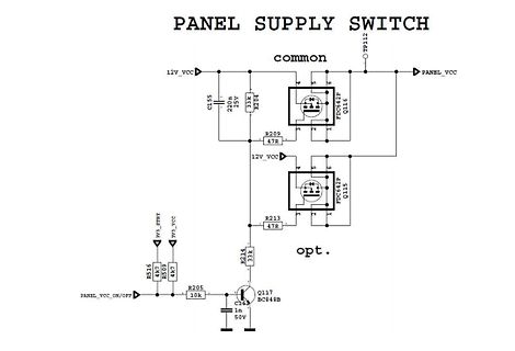 Schaltplan einer Panel Supply Switch Schaltung