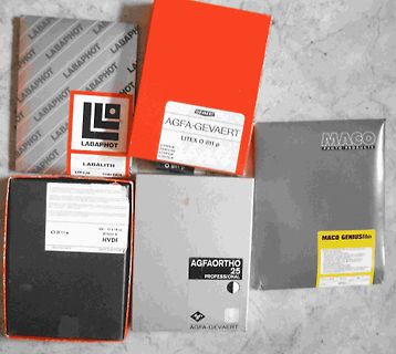 Verpackungen von Agfa-Gevaert und Maco Fotoprodukten