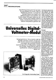 Magazinartikel über digitale Voltmeter-Module