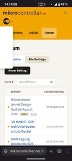 Screenshot des Mikrocontroller.net Forums