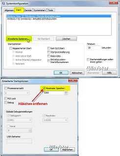 Windows Systemkonfiguration und erweiterte Startoptionen