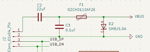 Schaltplan eines USB-Anschlusses