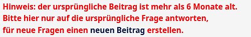 Hinweistext zu alten Forenbeiträgen