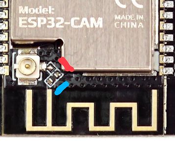 Detailaufnahme eines ESP32-CAM Moduls