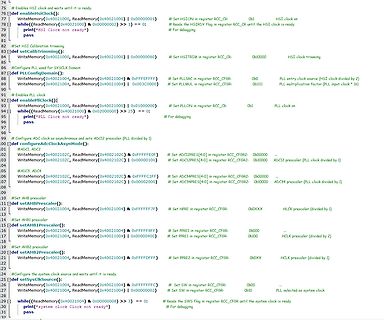 Programmcode für Mikrocontroller-Konfiguration