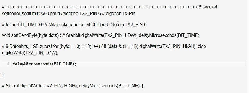 C++ Code für Software-Serielle Schnittstelle