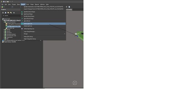 Menüauswahl in einer PCB-Design-Software