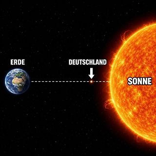 Meme über die Größe Deutschlands im Vergleich zur Sonne