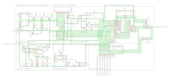 Schaltplan eines Analogtelefon DTMF Sprechanlagenmoduls