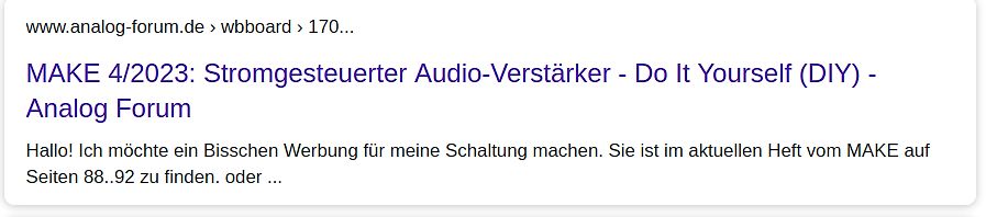 Google-Suchergebnis für MAKE 4/2023 Audio-Verstärker
