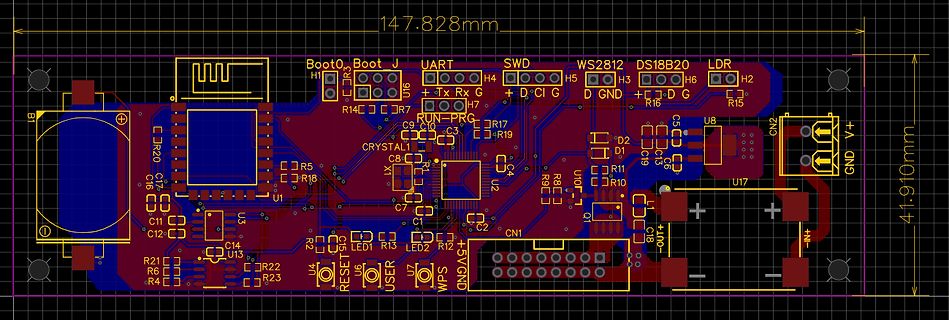 PCB-Layout einer Mikrocontroller-Platine