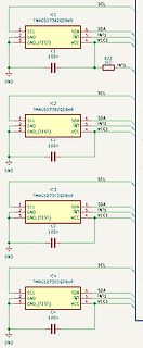Schaltplan mit vier TMAG5273 ICs