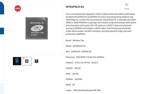 Produktspezifikationen WT01P4C5-S1 Mikrocontroller Board