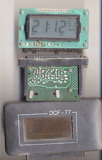 Zerlegtes DCF-77 Funkuhren-Modul mit LCD-Display